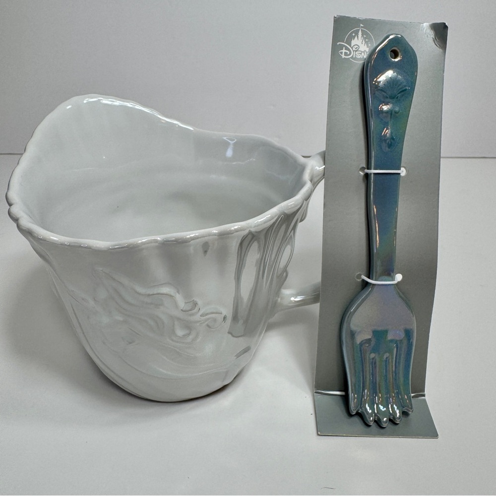 Disney White Ceramic Mug with Blue Fork